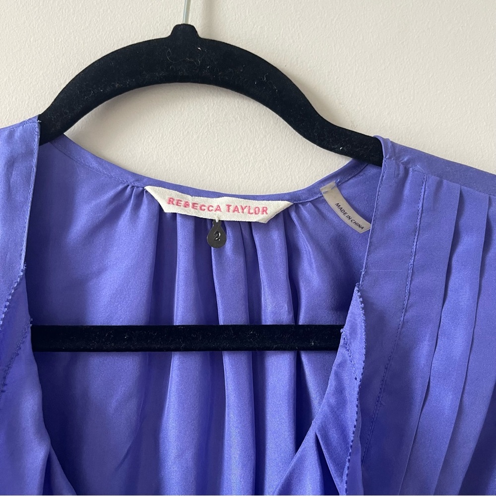 FINAL Rebecca Taylor Silk Periwinkle Ruffle Coquette Femme Mini Dress - Picture 4 of 9